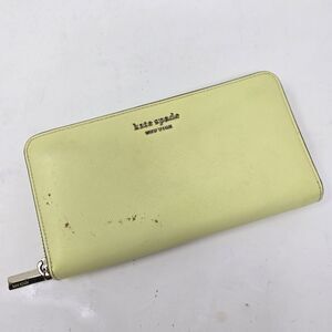 KATE SPADE Pre-Loved Light Lime Green Zipper Top Wallet